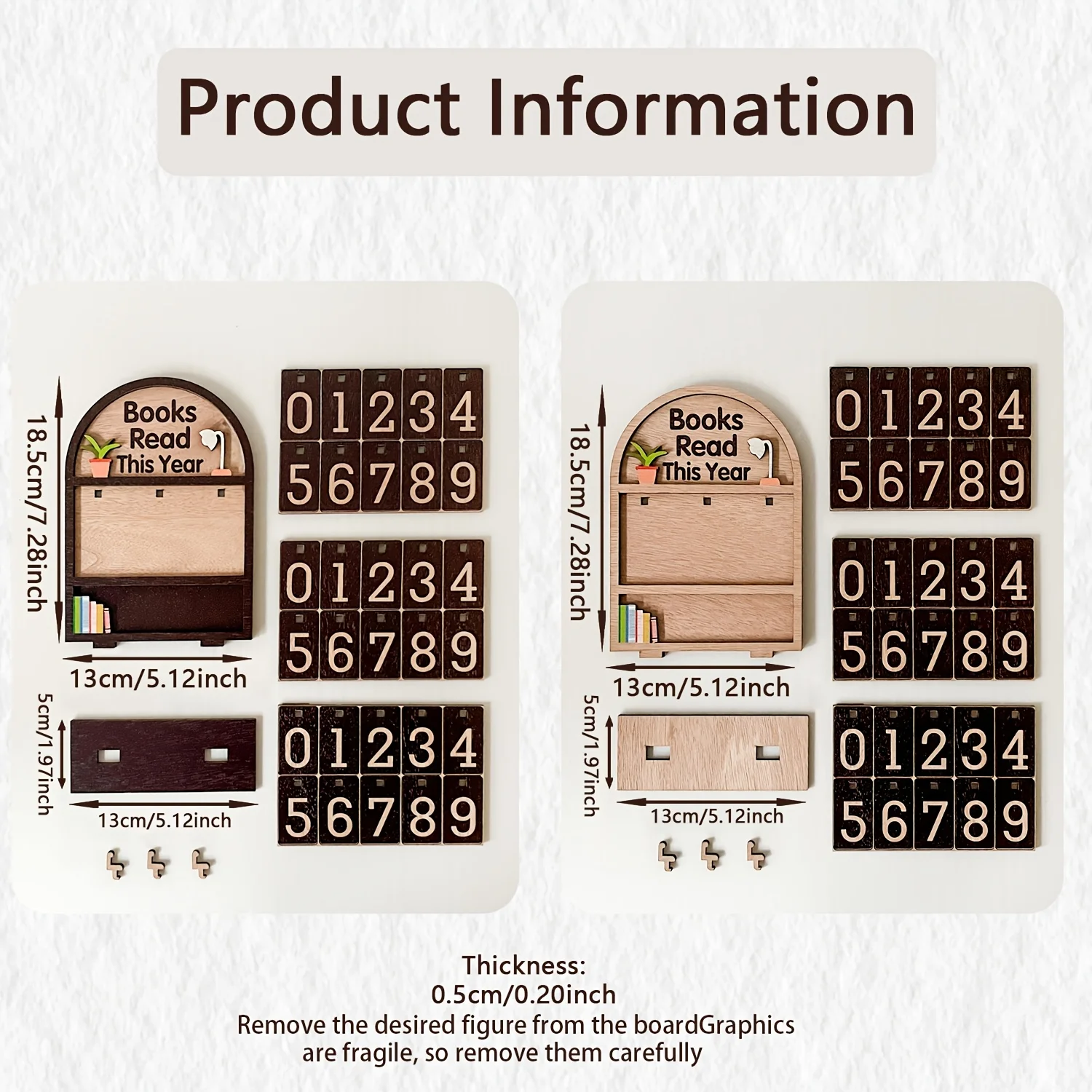 مسارات عرض خشبية لتعقب القراءة السنوية تصل إلى 999 كتابًا، تصميم قاعدة نصية، رف كتب قوي، هدية تزيين لمحبي الكتب #6
