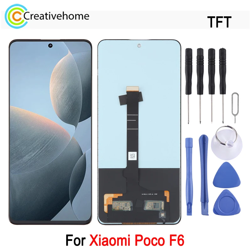 6.67'' TFT Material LCD Screen For Xiaomi Poco F6 Phone LCD Display Touch Screen and Digitizer Full Assembly Repair Spare Part