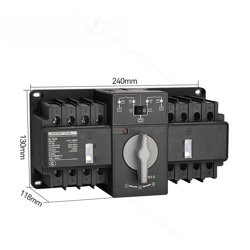 NXZHBN-125 2P PC Grade Dual Power Automatic Transfer Switch Industrial Electrical Switchgear for Power Distribution Maintenance