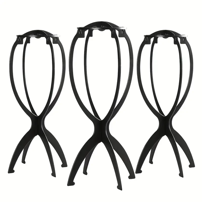 

3pcs Collapsible Wig Stand Durable Travel Display Holder for Multiple Wigs And Hats Wig Styling Tool