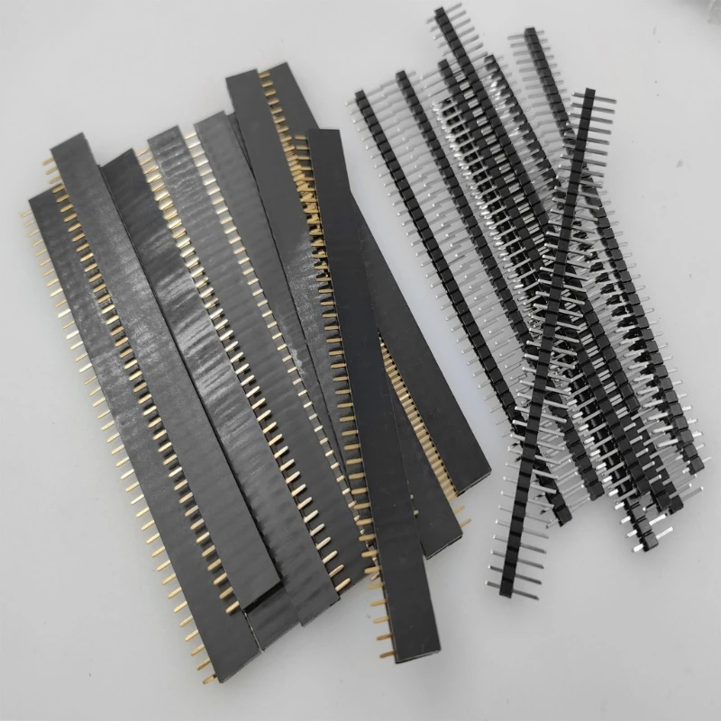 Y6GD 10Pair 2.54mm Single Row Male Female Socket Breakaway PCB Board Pin Header Connectors Board Spacer Easy to Install