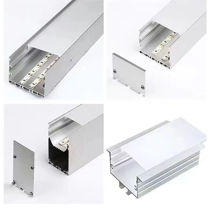 LED Aluminum Profile PC Cover Channel Cabinet Wall Ceiling Decor Three Sided Luminous Linear Hanging Bar Strip Lamp