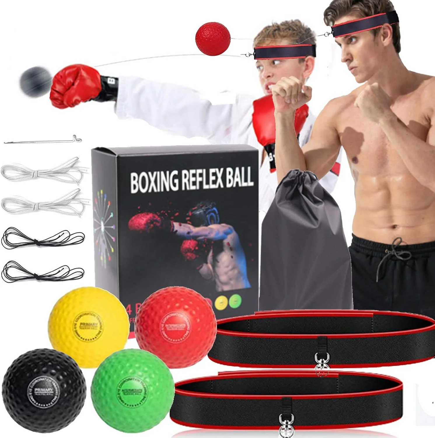 Boxing Speed Punch Ball mit Stirnband Boxing Punching Balls Anhebung der Reaktion am Kopf montiert für das Hand-Auge-Koordinationstraining