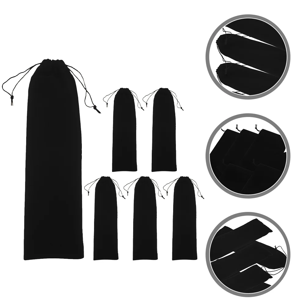 

6 Pcs Blow Dryer Flannel Hair Curling Machine Bag Storage (6pcs 12*44 Straightener) Iron Travel The Tool Black Sleeve Case