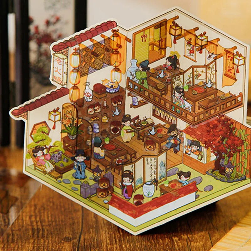 

Mr. Paper 1Style 12Pcs/bag 3D aquascape sticker pack cute wind entertainment leisure decompression handbook material DIY