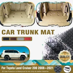 Car Rear Trunk Mats For Toyota Land Cruiser 200 J200 LC200 2008-2021 Leather Pads Cargo Liner Cover Boot Carpet Auto Accessories
