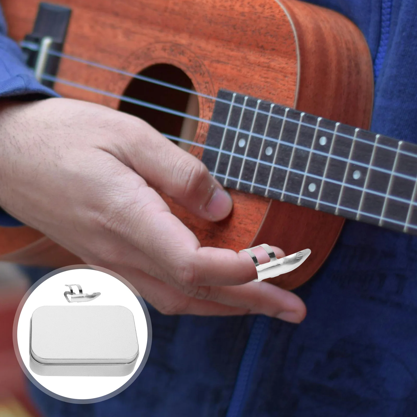 

8Pcs Guitar Finger Picks Handcrafted Fingertip Protectors Durable Comfortable for Acoustic Electric Bass Guitar Accessories Kit