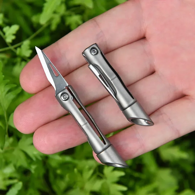 Titanium Alloy Bamboo Knife Mini Portable High Hardness Keychain Pendant Home Riy Unpacking Express Unpacking Knife Sharp