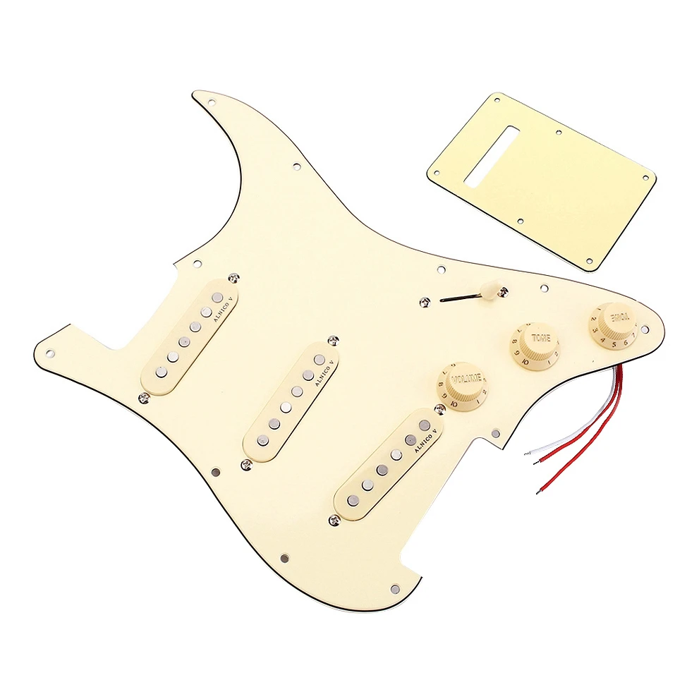 

Loaded Prewired SSS Alnico 5 Alnico V HOT Pickups Pickguard Set for Strat Guitar