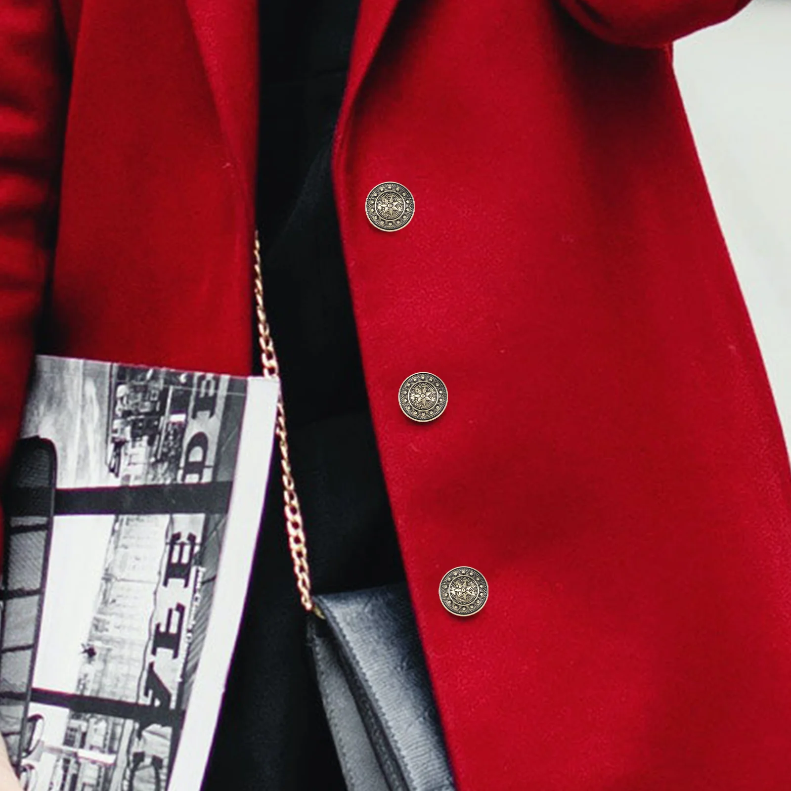 

15Pcs Metal Buttons Retro Sewing Buttons Sturdy Alloy DIY for Coats Suits Shirts Clothes Decoration Clothes Decors