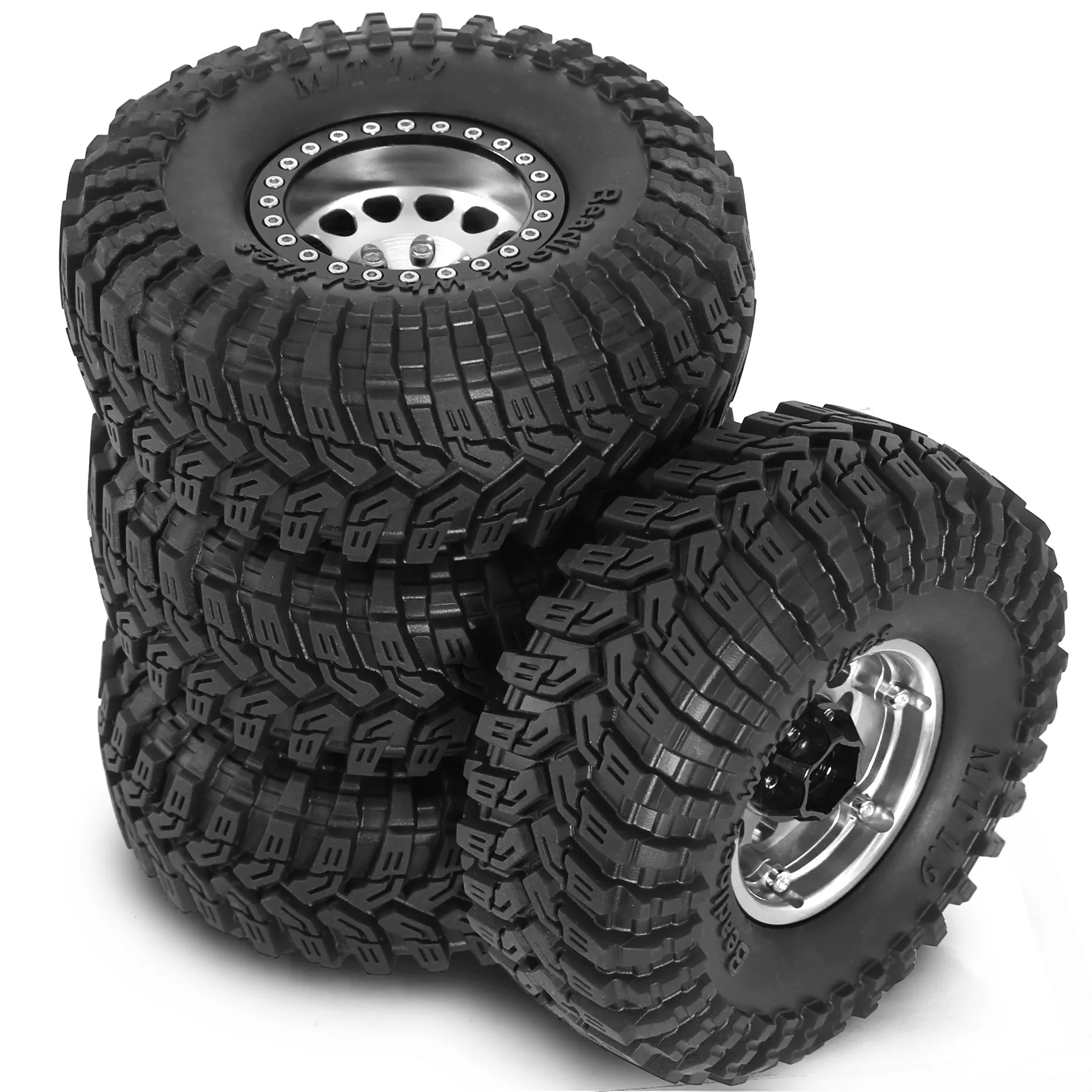 

120mm Soft TiresRC 1/10 CAR ROCK CRAWLER METAL 1.9" Beadlock Wheel With For Axial SCX10 V2 III CAPRA Redcat Traxxas TRX-4 TRX6