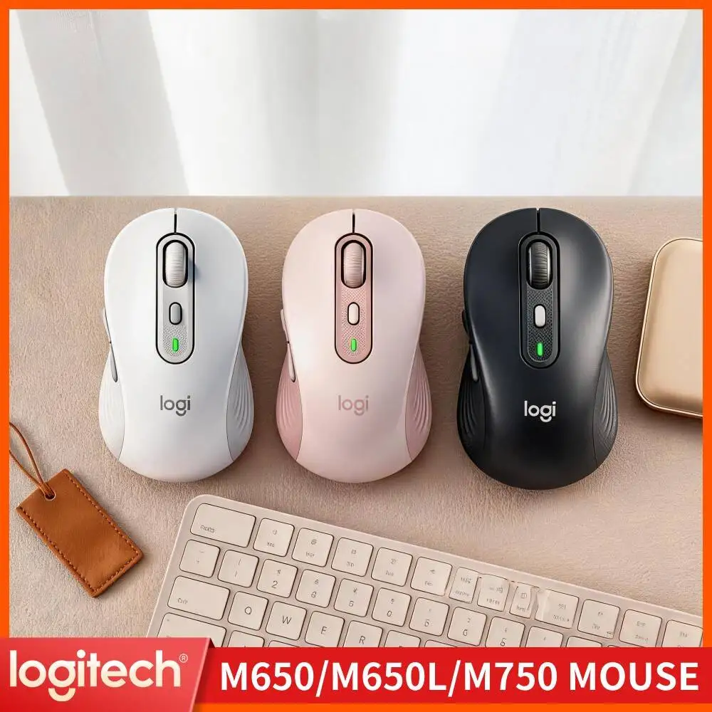 Logitech M650 Signature Ergonomic Mouse Wireless 5 Programmable Buttons Smartwheel Scroll Noise Reduced For Daily Computer Task