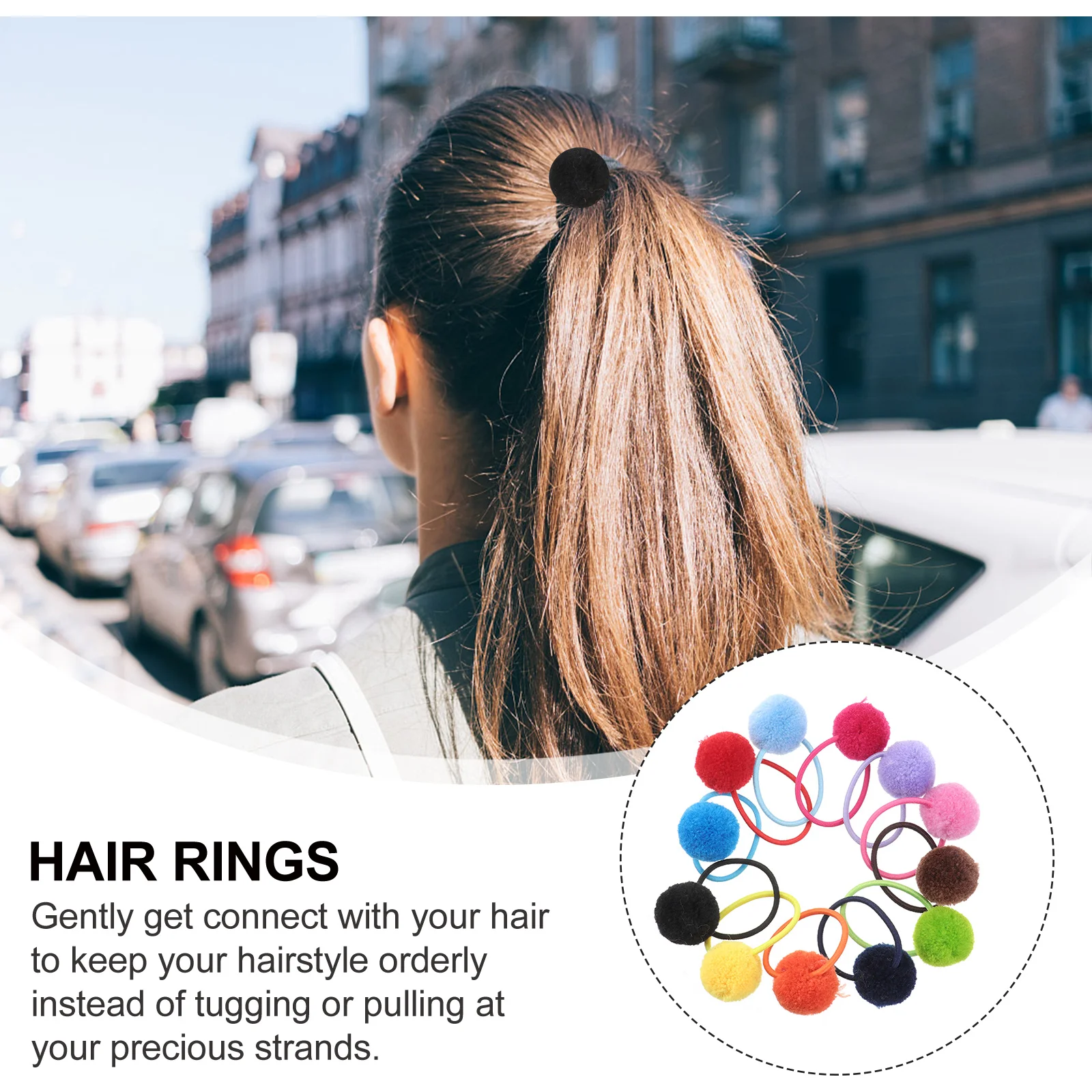

12pcs Hair Ties For Elastic Ponytail Holders Ball Design Mixed Colors Secure Hold Outdoor Play Birthday Christmas Gift