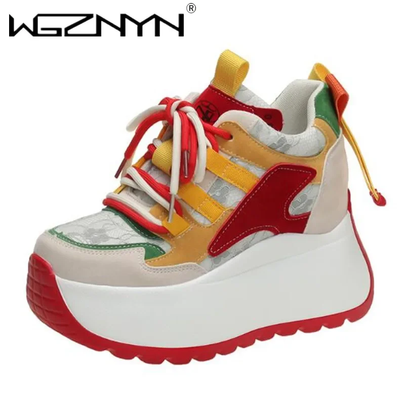 10CM Autumn Chunky Sneakers Fashion Women Shoes Breathable Female Sport Shoes Casual Platform Sneakers Woman Zapatillas De Mujer