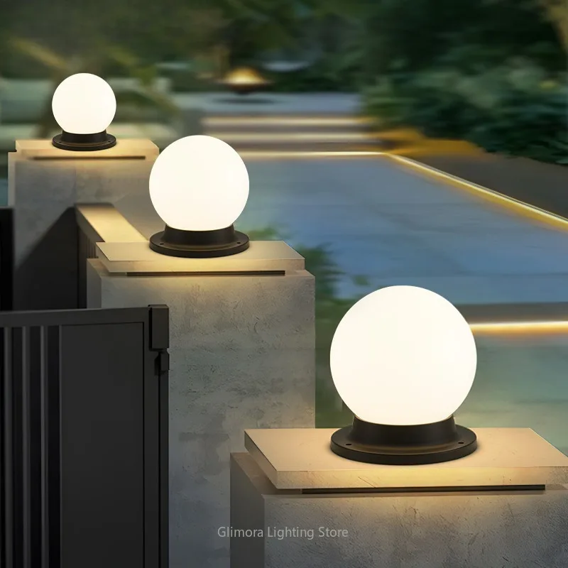 Outdoor Waterproof Post Light, Weatherproof Style, Aluminum & PC, for Villa Yard Garden Gate Wall Pillar, Exterior Outdoor Lamp