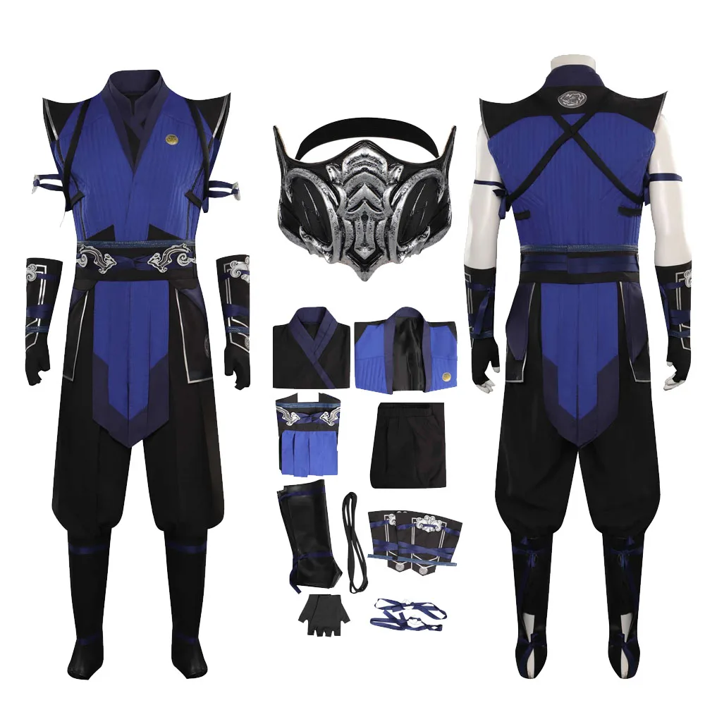 Mortal Kombat Fato de Cosplay Masculino, Interpretação Sub Zero, Trajes de Fantasia Disfarçados, Anime, Halloween, Masculino, Adulto