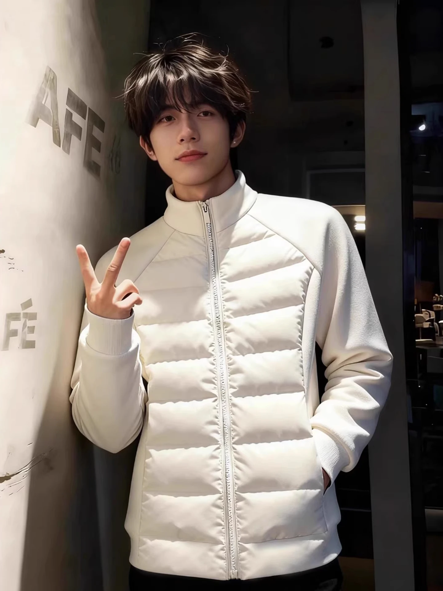 

Thiened Lightweight down Cotton Jaet for Men Winter Outdoor Cold Resistance Warmth Couples ort Sle Polyester Fiber