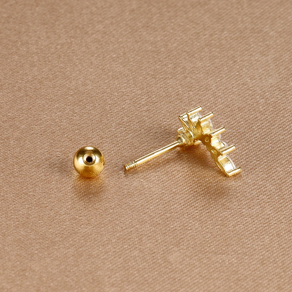 Mini Zircon Cartilage Piercing Stud Earring, 6 Styles