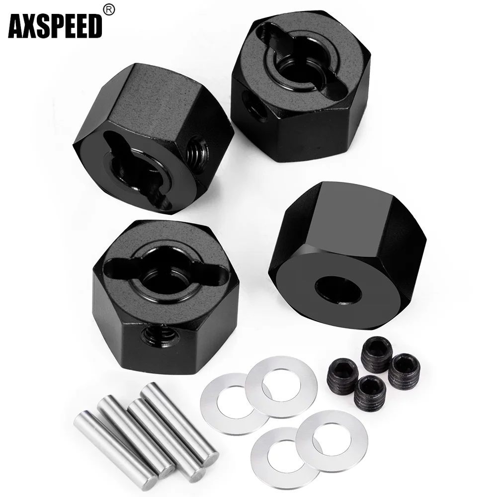 AXSPEED Metal 12mm Wheel Hex Hub Adapter for 1/10 Tamiya WR02G Chassis RC Car Wheel Combiner Upgrade Parts Accessories