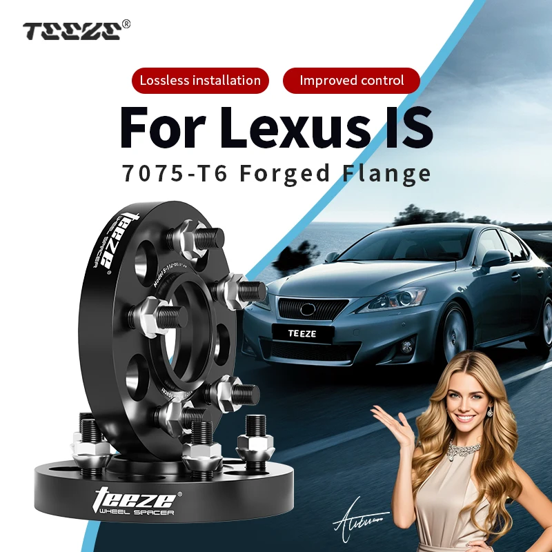 Teeze 2/4pcs 5x114.3 CB 60.1mm M14x1.5/M12x1.5 Hub Centric Black Forged wheel spacer For Lexus IS Flange Plate 25/30/35mm