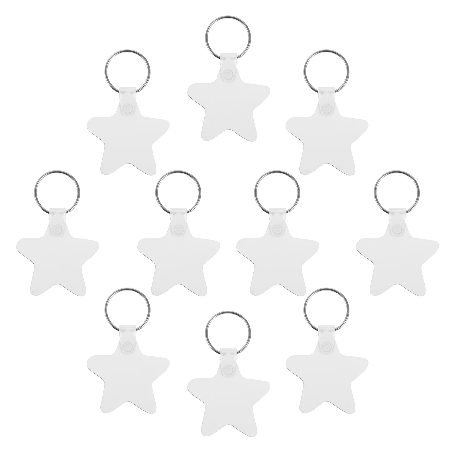 10 Pcs Blank Heat Transfer Key Chain White Out Tape Sublimation Keychain Pendant Keychains Blanks