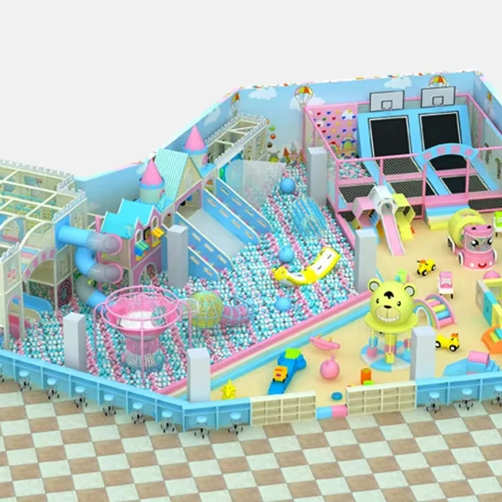 20-25 square Meter Soft Play  Playground Equipment purple Theme Indoor Amusement Park Cartoon-themed Naughty Castle
