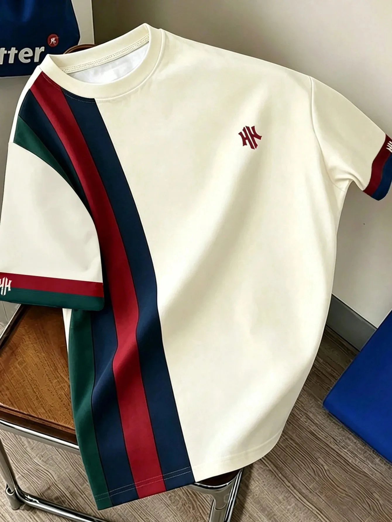 Summer Men's Round-neck T-shirt with 3D Print Colorful Design Breathable Lightweight Casual Fashionable Streetwear Clothing
