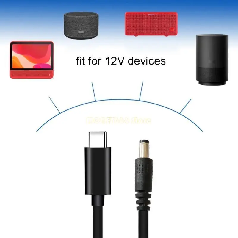 F62C USB C/Type-C PD إلى 12V 5.5x2.5 مم كابل الطاقة لمكبرات الصوت اللاسلكية #4