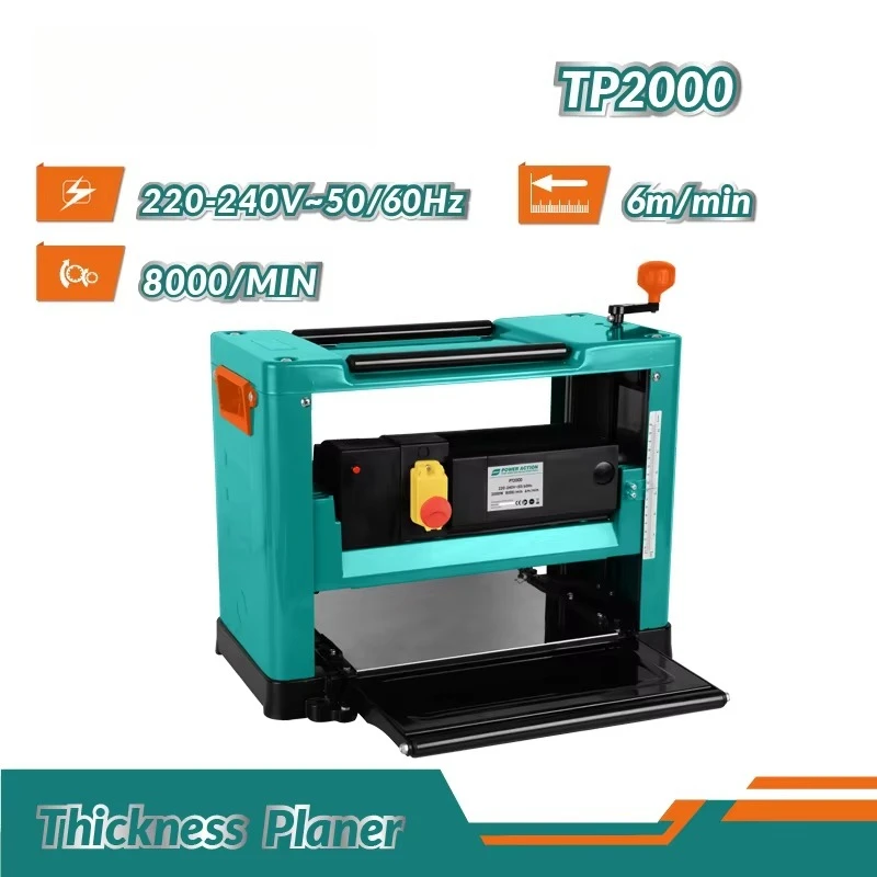 Electric 2000W Portable Woodworking Table Planer Benchtop Thicknesser Wood Thickness Planer