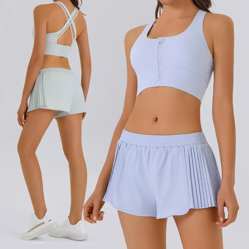 

Yoga Set 2 piece Women tracksuit Fitness Suit Sports Bra Tight High Waist Shorts Fitness Suit Nude Running Workout Gym Clothing
