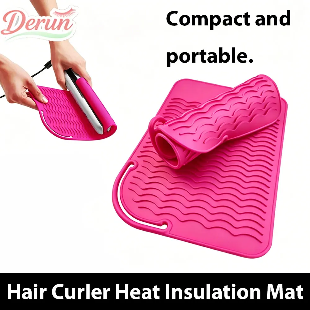 Multi-functionNon-slip SiliconeHeat Resistant Mat Insulation Pad for Hair Straightener Curling Iron Flat Iron Hair Styling Too