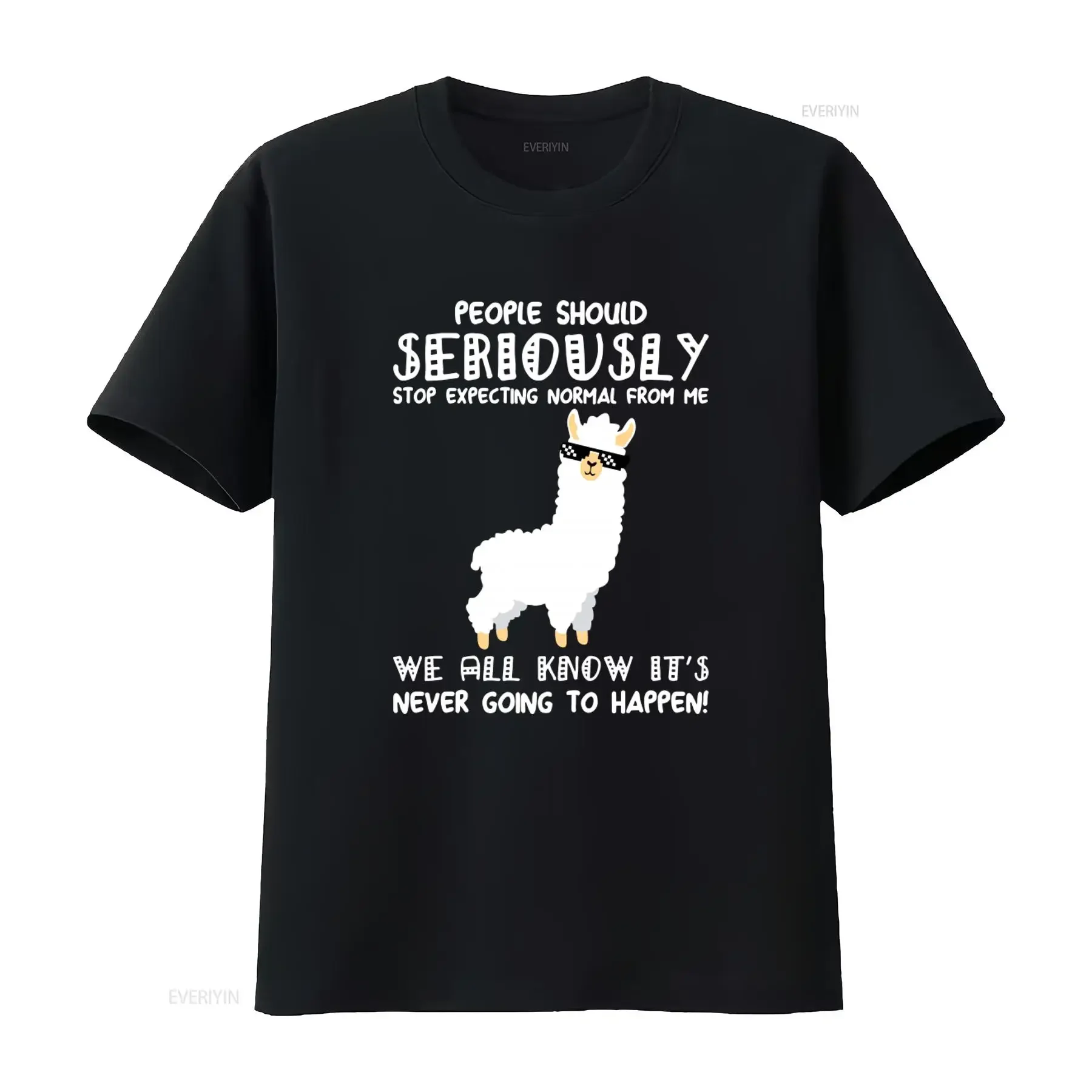 T-shirt drôle avec lama : Les gens devraient vraiment arrêter de s'attendre à la normalité de ma part – Parfait pour les amis et les amoureux, style vintage délavé et élégant