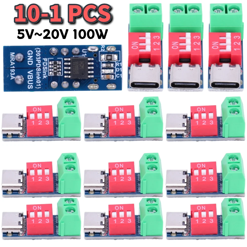 PD Fast Charging Test Board 5-20V Adjustable Charger Power Delivery Boost Module High Speed USB Type-C Power Supply Accessories