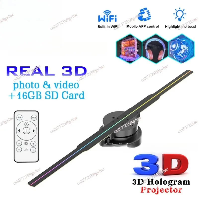 

3D-голографический проектор 244LED трехмерный вращающийся плавающий вентилятор для изображения воздуха экран настенная рекламная машина