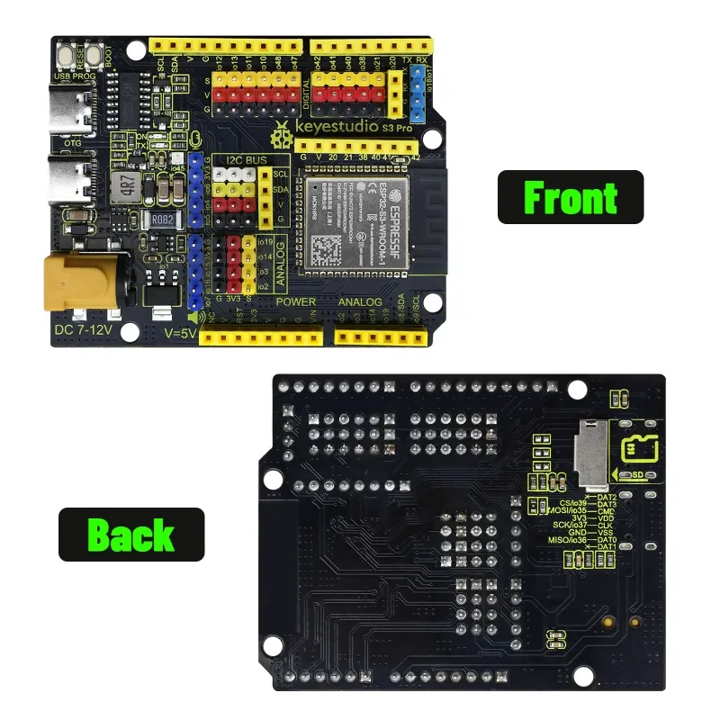 Keyestudio ESP32 S3 Pro Development Board Based on the ESP32-S3-WROOM N16R8 Module With Type C USB for Arduino IDE Programming