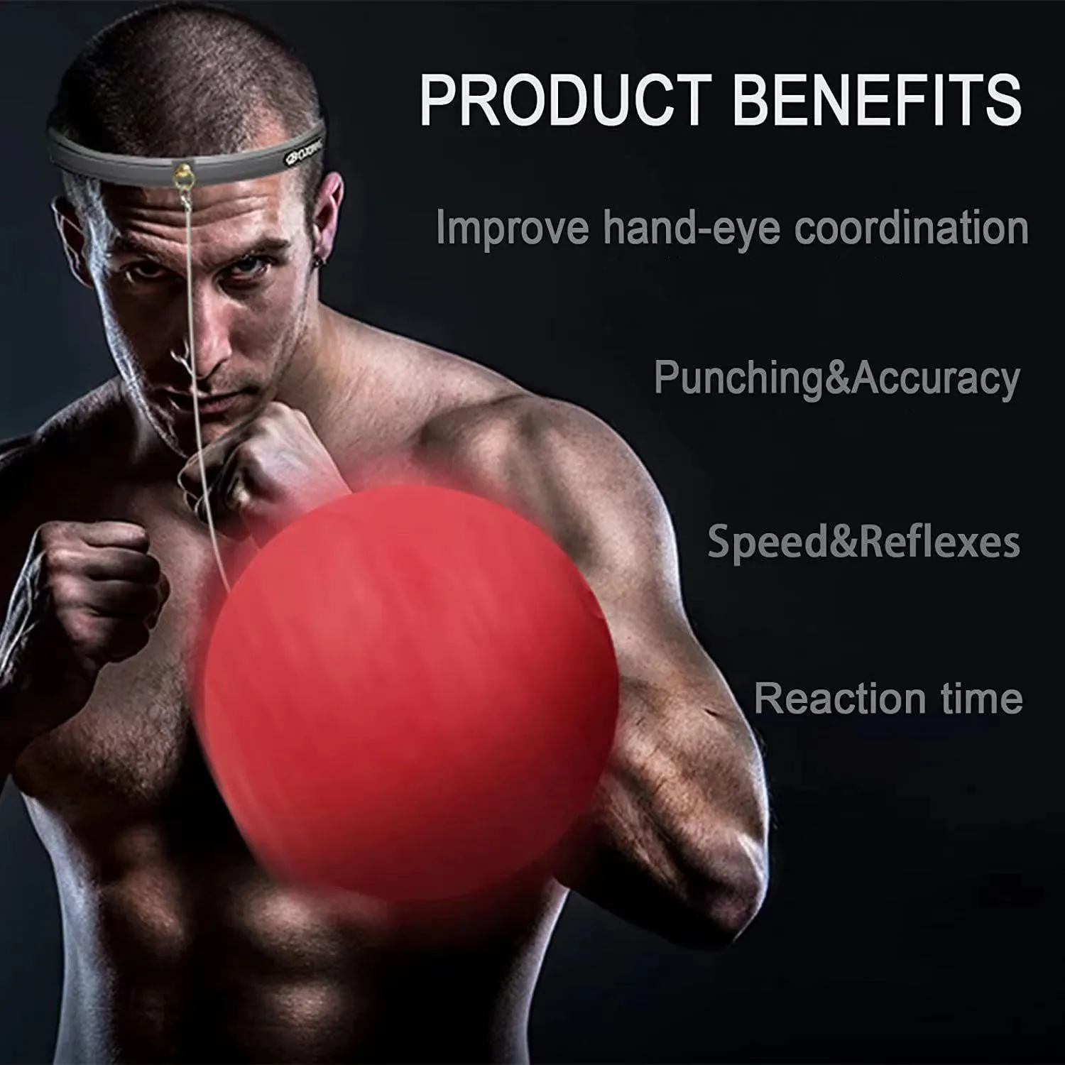 WorthWhile Kick Boxing Reflex Ball with Head Band Fighting Speed Training Punch Ball Muay MMA Exercise Kid Adults Home Equipment