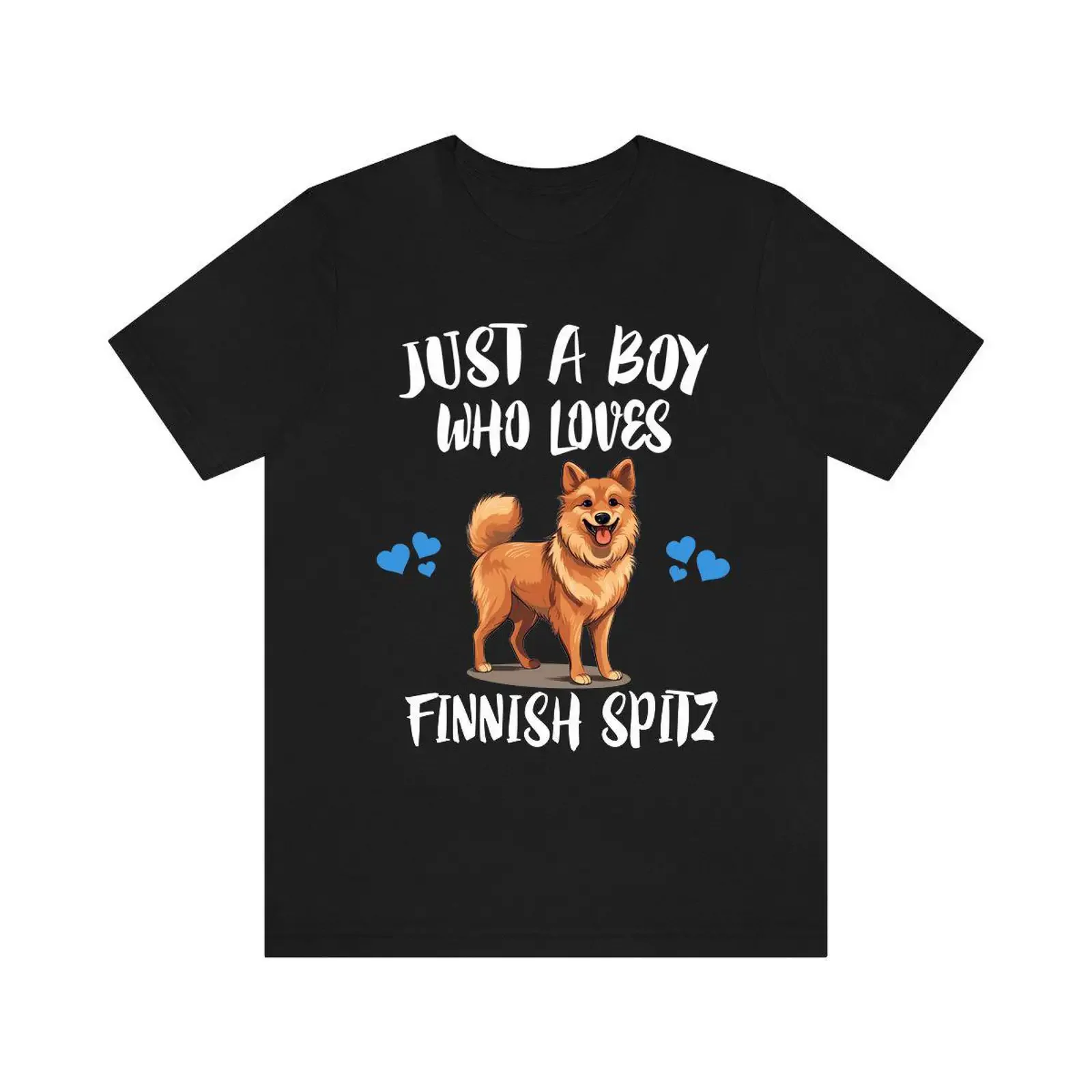 Just A Boy Who Loves Finnish Spitz T Shirt Dog Lover Animal Toddler Infant Kids  vintage Washed Soft Comfortable streetwear