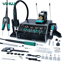 YIHUA 5-IN-1 1410W Welding Station Tin Suction Sucker 245 Soldering Iron Hot Air Gun Rework IC Pick Pen Remover Desoldering Tool