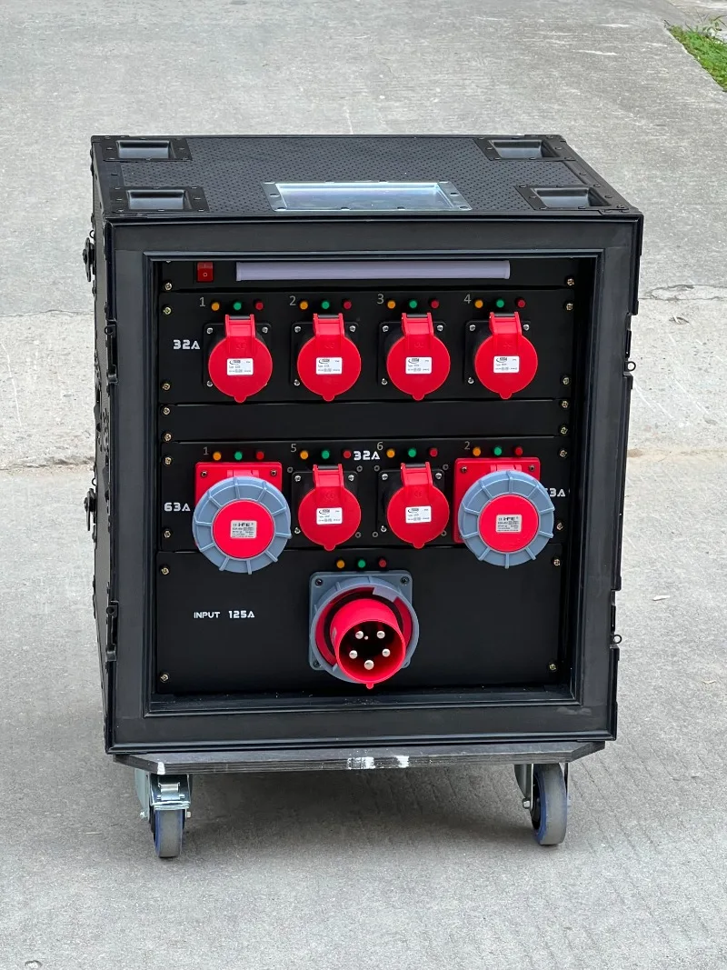 Hight-input Audio-Stage Power Equipment 125A Power Rack Power Distribution Box with each output has breaker