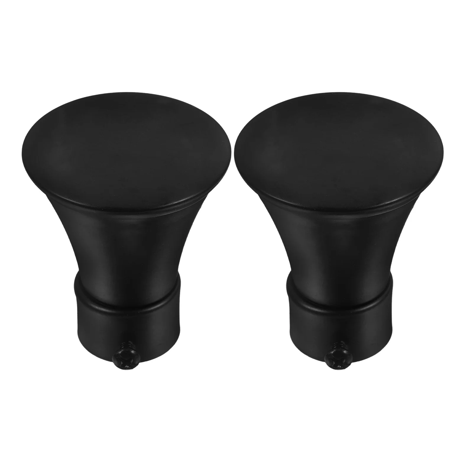 

2Pcs Curtain Rod Finials Replacement Caps Black Iron Decorative Ends for Window Curtain Poles Finials for Crafts