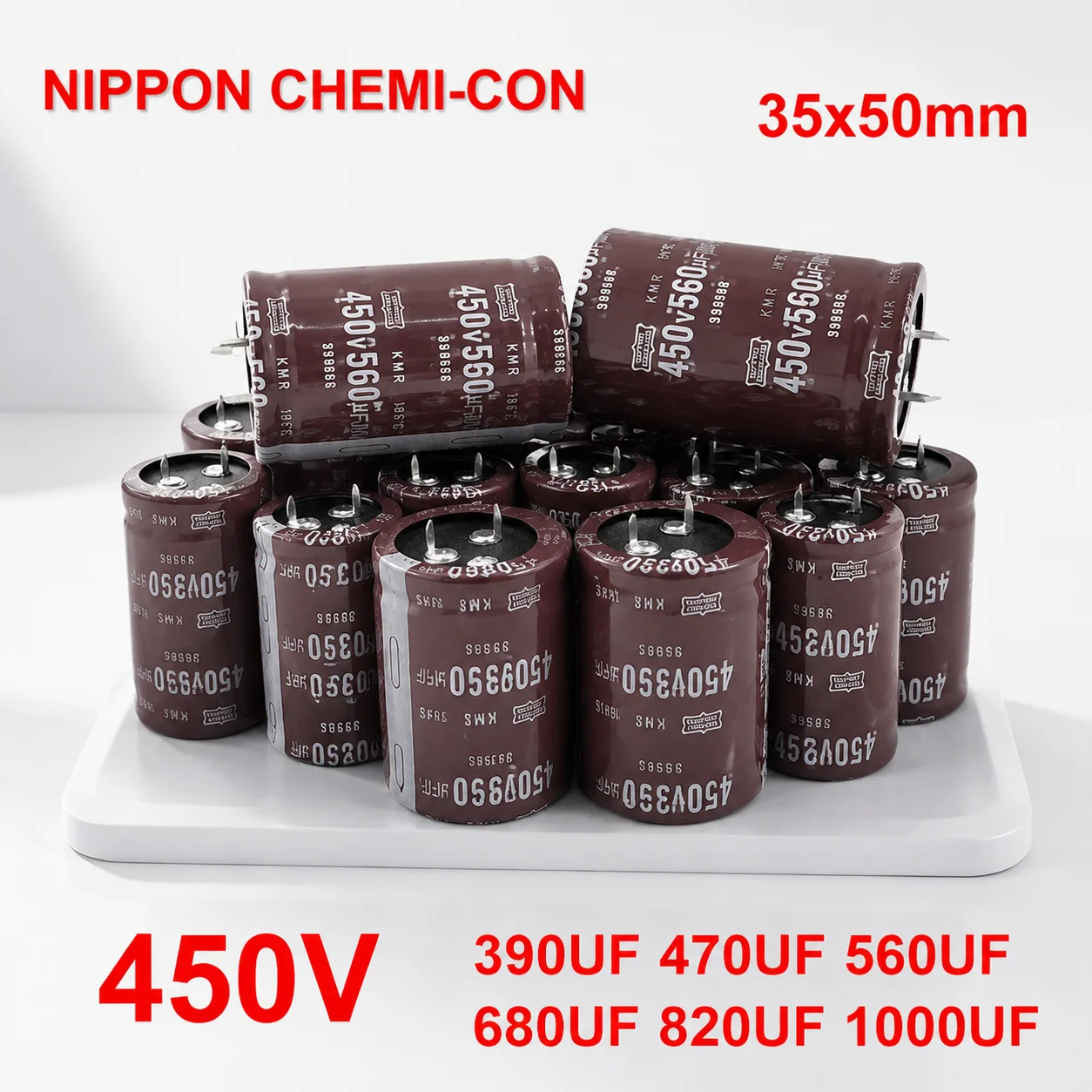 2-5pcs New 450V390UF 35x50 NIPPON CHEMI-CON Electrolytic Capacitor 470uf 560uf 680uf 820uf 450V High Quality Inverter Capacitors