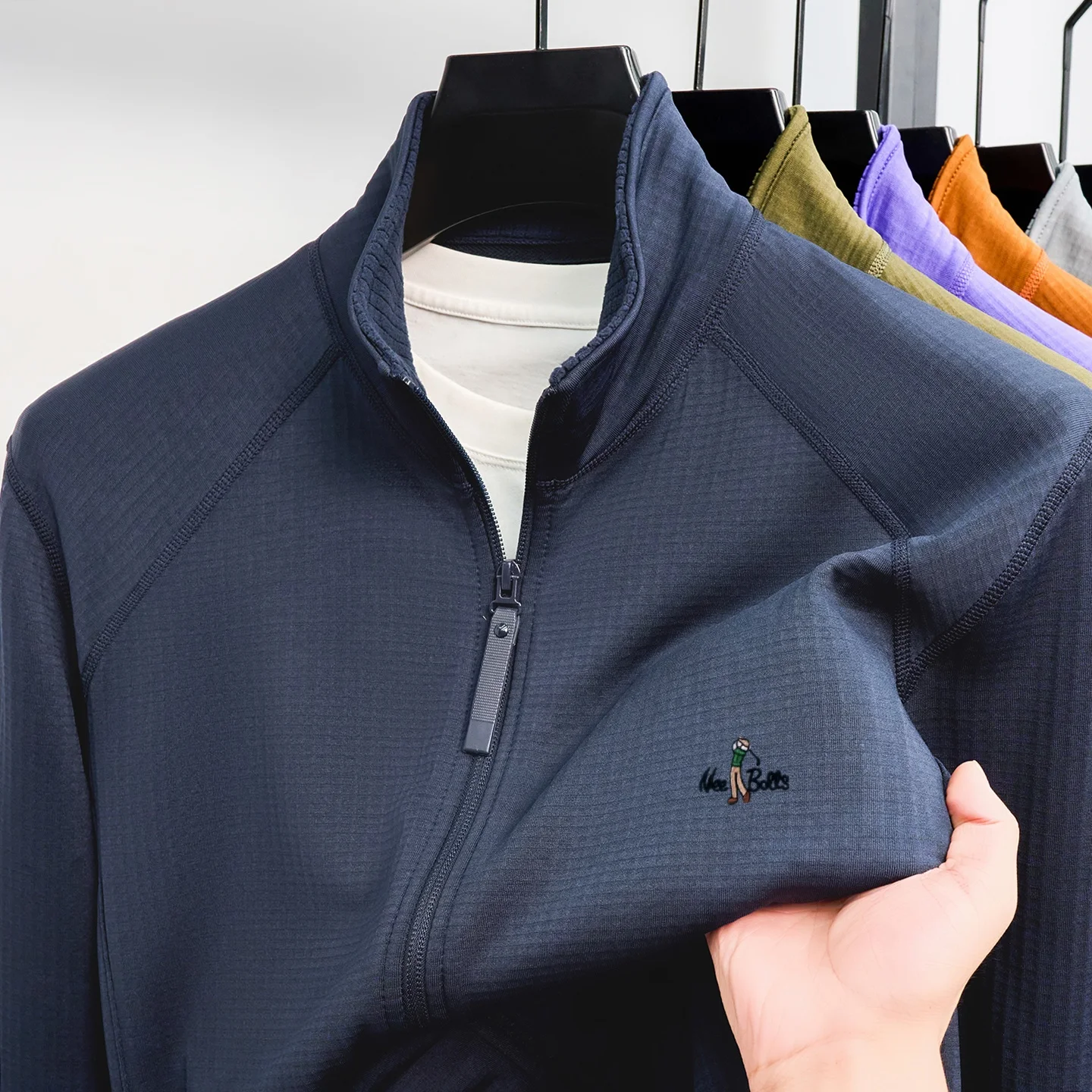 Designer Luxury Brand Men's Jacket High-quality zipper stand collar golf fashion embossed youth new sports leisure comfort coat