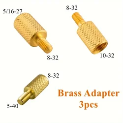 3Pcs Solid Brass Gun Cleaning Rod Thread Adapter 5/16-27 to 8/32, 10/32 to 8/32, 8/32 to 5/40 For Hunting Shotgun Accessories