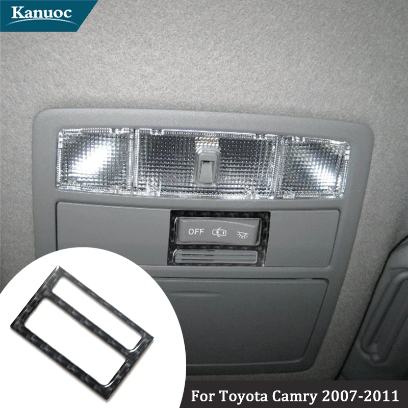 Car Interior Decorative Accessories For Toyota Camry 2007 2008 2009 2010 2011 Carbon Fiber Overhead Light Button Frame Stickers