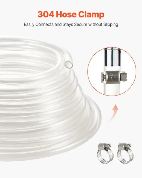 Clear Vinyl Tubing 3/8' ID x 1/2' OD 50FT Plastic PVC Tubing Flexible Hose