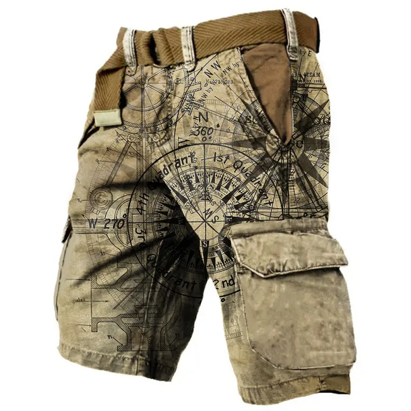 Pantalones cortos deportivos con estampado 3D para hombre, Shorts Cargo informales a la moda, novedad