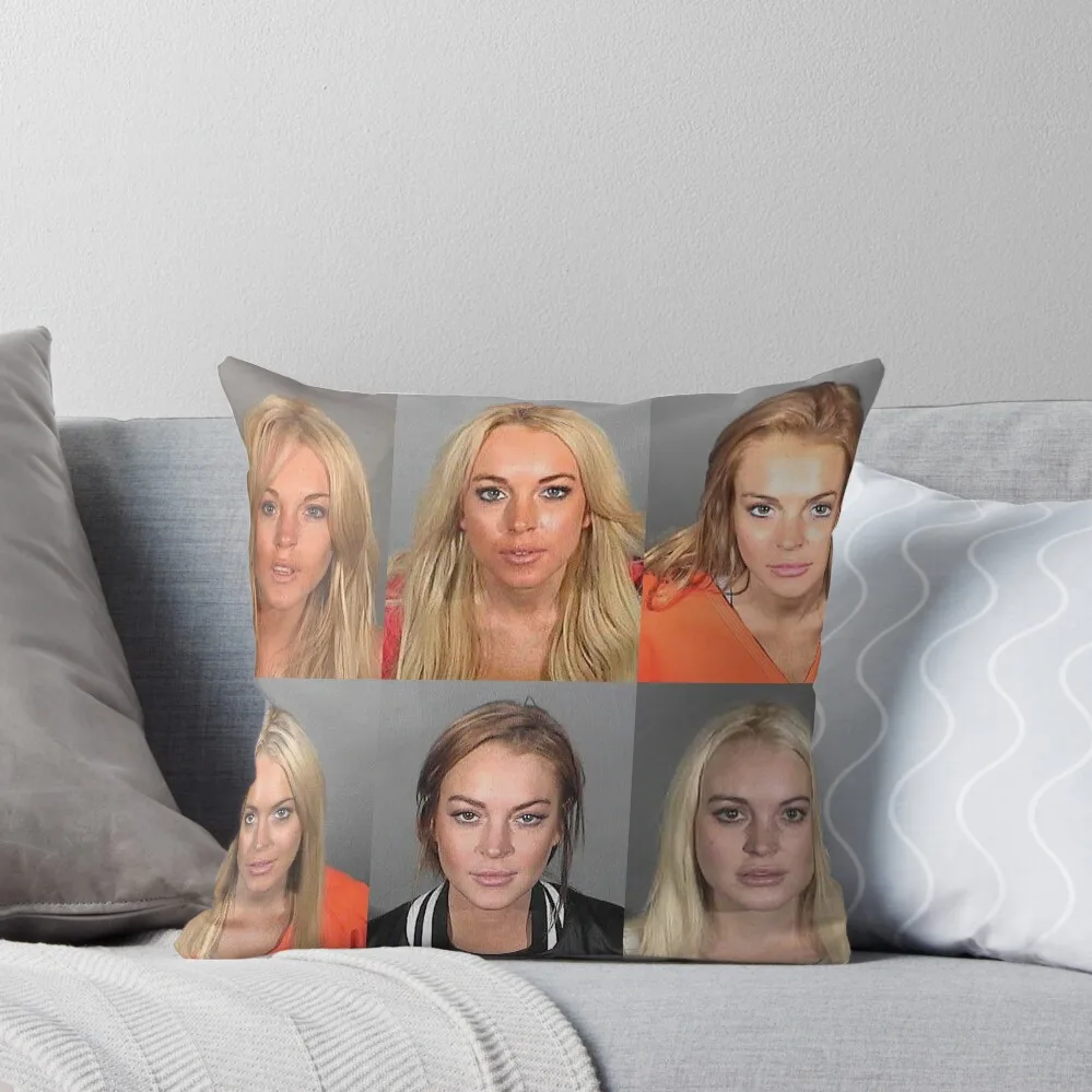 

Lindsay Lohan Mugshot Funny Throw Pillow Christmas s Covers Cusions Cover Couch Pillows Cushion Covers For Living Room pillow