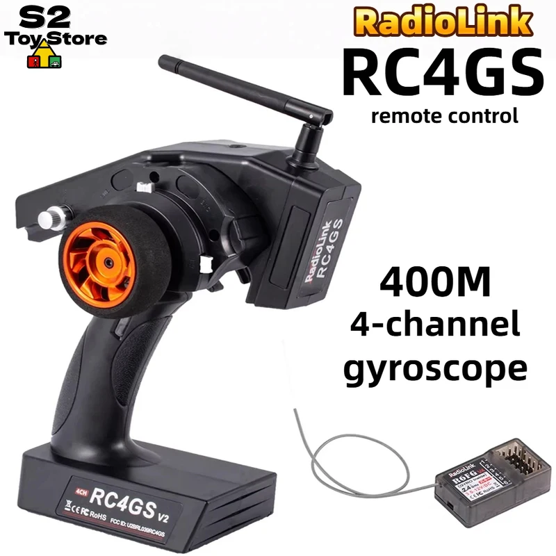 

Радиоуправляемый передатчик RadioLink RC4GS V2 с 4 каналами, LCD-дисплеем, гироскопом, дальностью действия 400 м, для моделей автомобилей и лодок.