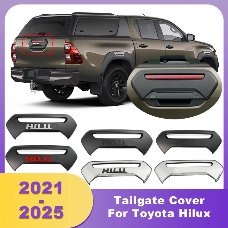 

Chrome ABS Rear Handle Bowl Cover Tailgate Cover For Toyota Hilux 2021 2022 2023 2024 2025 4x4