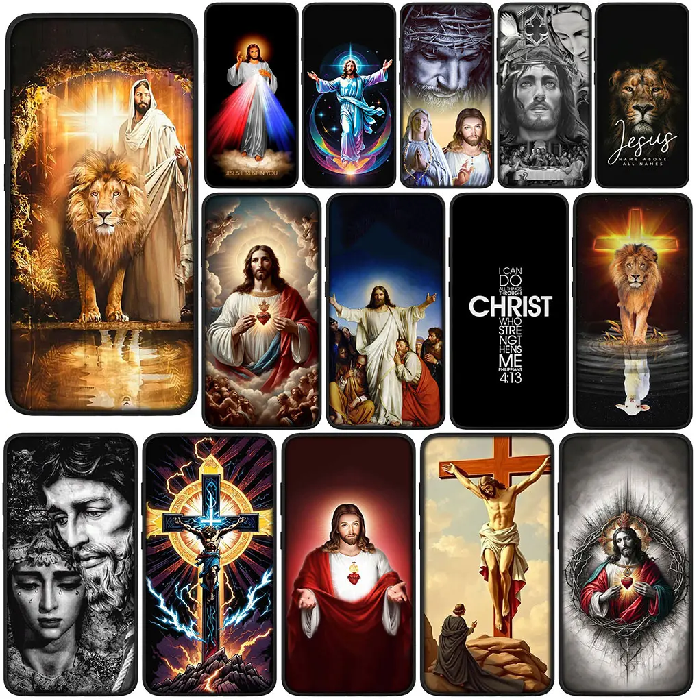 Cross God Jesus Judah Phone Cover Casing for Samsung Galaxy S24 S23 Fe Ultra Plus A55 A35 A24 A25 A15 A05 M55 M15 Soft TPU Case